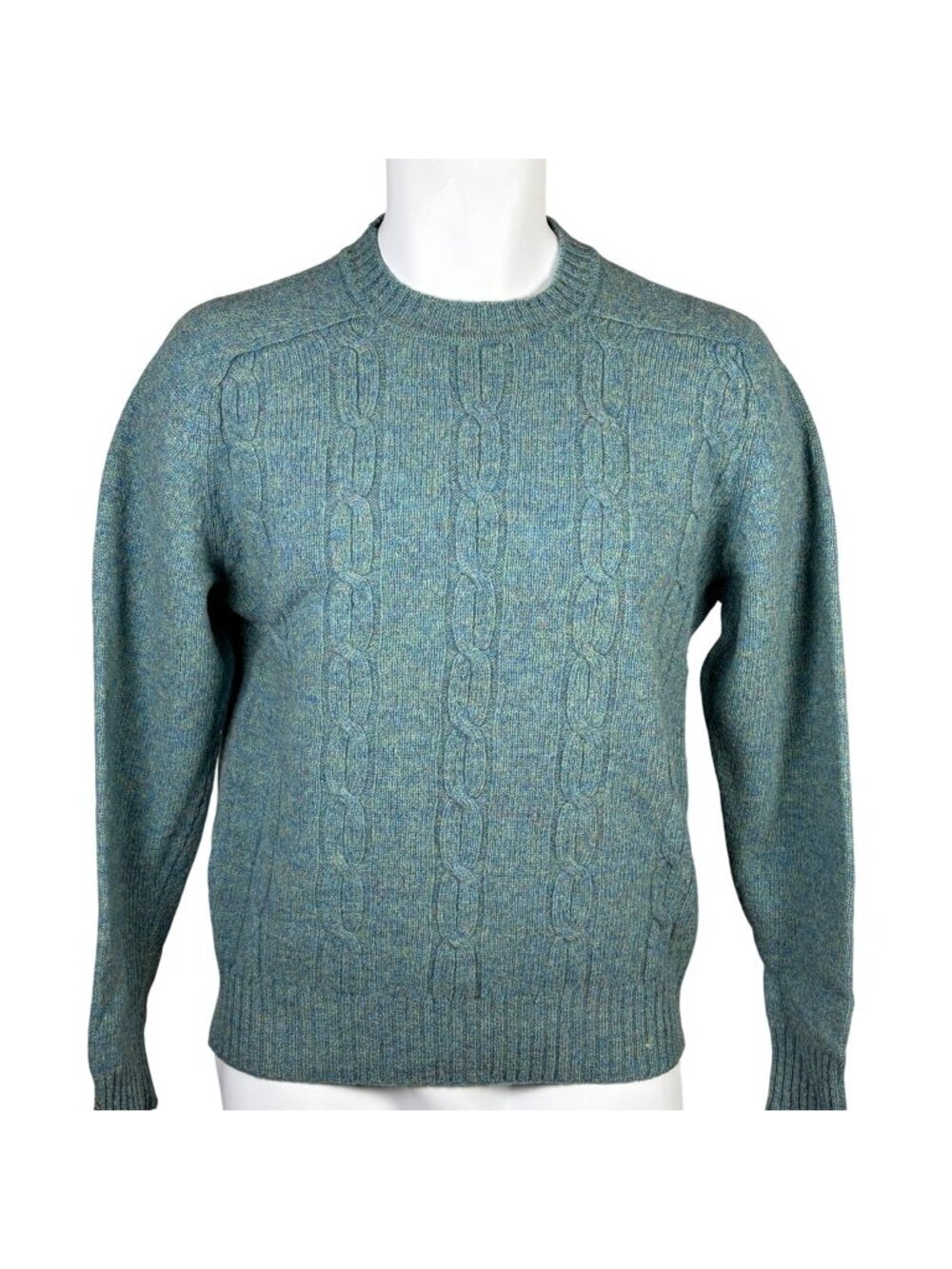 Vintage Campus 100% Wool Cable Knit Sweater Mens M